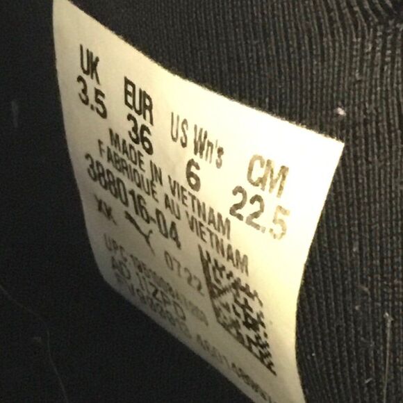 Puma running shoes lace up black and white soft foam optimal comfort Size 6 - Picture 3 of 6